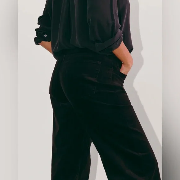 Everlane Women's Mid-Way Corduroy Cotton Pants Black - Size 26 - Picture 4 of 10
